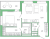 Планировка однокомнатной квартиры площадью 45.36 кв. м в новостройке ЖК "Янила Драйв"
