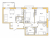 Планировка трехкомнатной квартиры площадью 75.76 кв. м в новостройке ЖК "Янила Драйв"