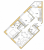 Планировка трехкомнатной квартиры площадью 73.27 кв. м в новостройке ЖК "Янила Драйв"
