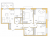 Планировка трехкомнатной квартиры площадью 76.46 кв. м в новостройке ЖК "Янила Драйв"