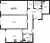 Планировка двухкомнатной квартиры площадью 66.3 кв. м в новостройке ЖК "ЦДС Полюстрово"