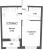Планировка однокомнатной квартиры площадью 33.46 кв. м в новостройке ЖК "Авиатор"