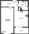Планировка однокомнатной квартиры площадью 38.68 кв. м в новостройке ЖК "Черная речка"