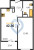 Планировка однокомнатной квартиры площадью 42.3 кв. м в новостройке ЖК "Черная речка"
