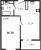 Планировка однокомнатной квартиры площадью 36.78 кв. м в новостройке ЖК "Черная речка"