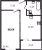 Планировка однокомнатной квартиры площадью 38.04 кв. м в новостройке ЖК "Черная речка"