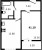 Планировка однокомнатной квартиры площадью 41.19 кв. м в новостройке ЖК "Черная речка"