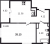 Планировка однокомнатной квартиры площадью 35.15 кв. м в новостройке ЖК "Черная речка"