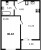 Планировка однокомнатной квартиры площадью 40.42 кв. м в новостройке ЖК "Черная речка"
