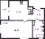 Планировка однокомнатной квартиры площадью 39.17 кв. м в новостройке ЖК "Черная речка"