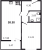 Планировка однокомнатной квартиры площадью 38.38 кв. м в новостройке ЖК "Черная речка"