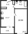 Планировка однокомнатной квартиры площадью 37.79 кв. м в новостройке ЖК "Черная речка"