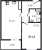 Планировка однокомнатной квартиры площадью 37.11 кв. м в новостройке ЖК "Черная речка"