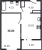 Планировка однокомнатной квартиры площадью 36.84 кв. м в новостройке ЖК "Черная речка"