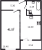 Планировка однокомнатной квартиры площадью 41.57 кв. м в новостройке ЖК "Черная речка"