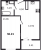 Планировка однокомнатной квартиры площадью 36.21 кв. м в новостройке ЖК "Черная речка"