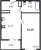 Планировка однокомнатной квартиры площадью 34.39 кв. м в новостройке ЖК "Черная речка"
