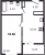 Планировка однокомнатной квартиры площадью 33.66 кв. м в новостройке ЖК "Черная речка"