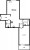 Планировка однокомнатной квартиры площадью 59.12 кв. м в новостройке ЖК "Черная речка"