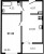 Планировка однокомнатной квартиры площадью 37.42 кв. м в новостройке ЖК "Черная речка"