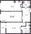 Планировка двухкомнатной квартиры площадью 55.63 кв. м в новостройке ЖК "Черная речка"