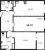 Планировка двухкомнатной квартиры площадью 58.7 кв. м в новостройке ЖК "Черная речка"