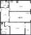 Планировка двухкомнатной квартиры площадью 56.21 кв. м в новостройке ЖК "Черная речка"