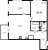 Планировка двухкомнатной квартиры площадью 59.75 кв. м в новостройке ЖК "Черная речка"