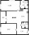 Планировка двухкомнатной квартиры площадью 68.6 кв. м в новостройке ЖК "Черная речка"