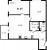 Планировка двухкомнатной квартиры площадью 61.03 кв. м в новостройке ЖК "Черная речка"
