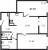 Планировка двухкомнатной квартиры площадью 47.97 кв. м в новостройке ЖК "Черная речка"