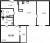 Планировка двухкомнатной квартиры площадью 65.99 кв. м в новостройке ЖК "Черная речка"