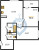 Планировка двухкомнатной квартиры площадью 54.4 кв. м в новостройке ЖК "Черная речка"