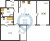Планировка двухкомнатной квартиры площадью 60.3 кв. м в новостройке ЖК "Черная речка"