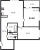 Планировка двухкомнатной квартиры площадью 54.69 кв. м в новостройке ЖК "Черная речка"