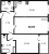 Планировка двухкомнатной квартиры площадью 58.69 кв. м в новостройке ЖК "Черная речка"