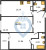 Планировка двухкомнатной квартиры площадью 55.4 кв. м в новостройке ЖК "Черная речка"