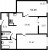 Планировка двухкомнатной квартиры площадью 51.13 кв. м в новостройке ЖК "Черная речка"