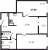 Планировка двухкомнатной квартиры площадью 47.98 кв. м в новостройке ЖК "Черная речка"