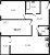 Планировка двухкомнатной квартиры площадью 59.77 кв. м в новостройке ЖК "Черная речка"