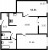Планировка двухкомнатной квартиры площадью 52.21 кв. м в новостройке ЖК "Черная речка"