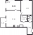 Планировка двухкомнатной квартиры площадью 56.55 кв. м в новостройке ЖК "Черная речка"