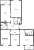 Планировка трехкомнатной квартиры площадью 110.82 кв. м в новостройке ЖК "Черная речка"