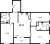 Планировка трехкомнатной квартиры площадью 80.72 кв. м в новостройке ЖК "Черная речка"