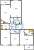 Планировка трехкомнатной квартиры площадью 108 кв. м в новостройке ЖК "Черная речка"