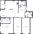 Планировка трехкомнатной квартиры площадью 93.47 кв. м в новостройке ЖК "Черная речка"