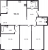 Планировка трехкомнатной квартиры площадью 94.31 кв. м в новостройке ЖК "Черная речка"