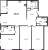 Планировка трехкомнатной квартиры площадью 90.04 кв. м в новостройке ЖК "Черная речка"