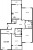 Планировка четырехкомнатной квартиры площадью 110.2 кв. м в новостройке ЖК "Жемчужный каскад"