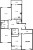 Планировка четырехкомнатной квартиры площадью 109.8 кв. м в новостройке ЖК "Жемчужный каскад"